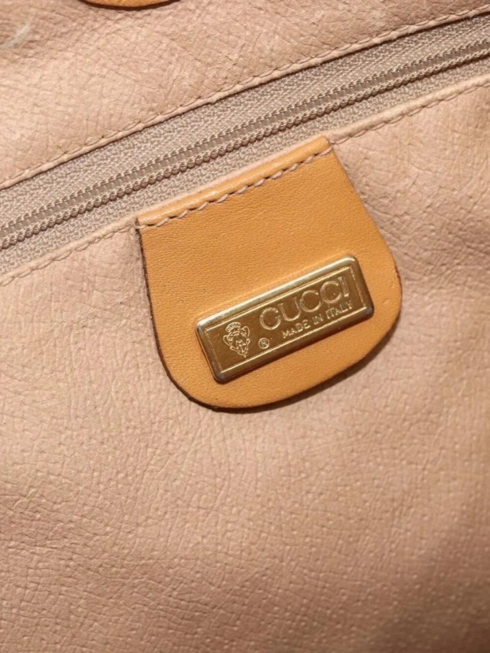 GUCCI Micro GG Supreme Tote Bag PVC Leather Beige Gold 002 115 0135 Auth BA9404 - Picture 12 of 16